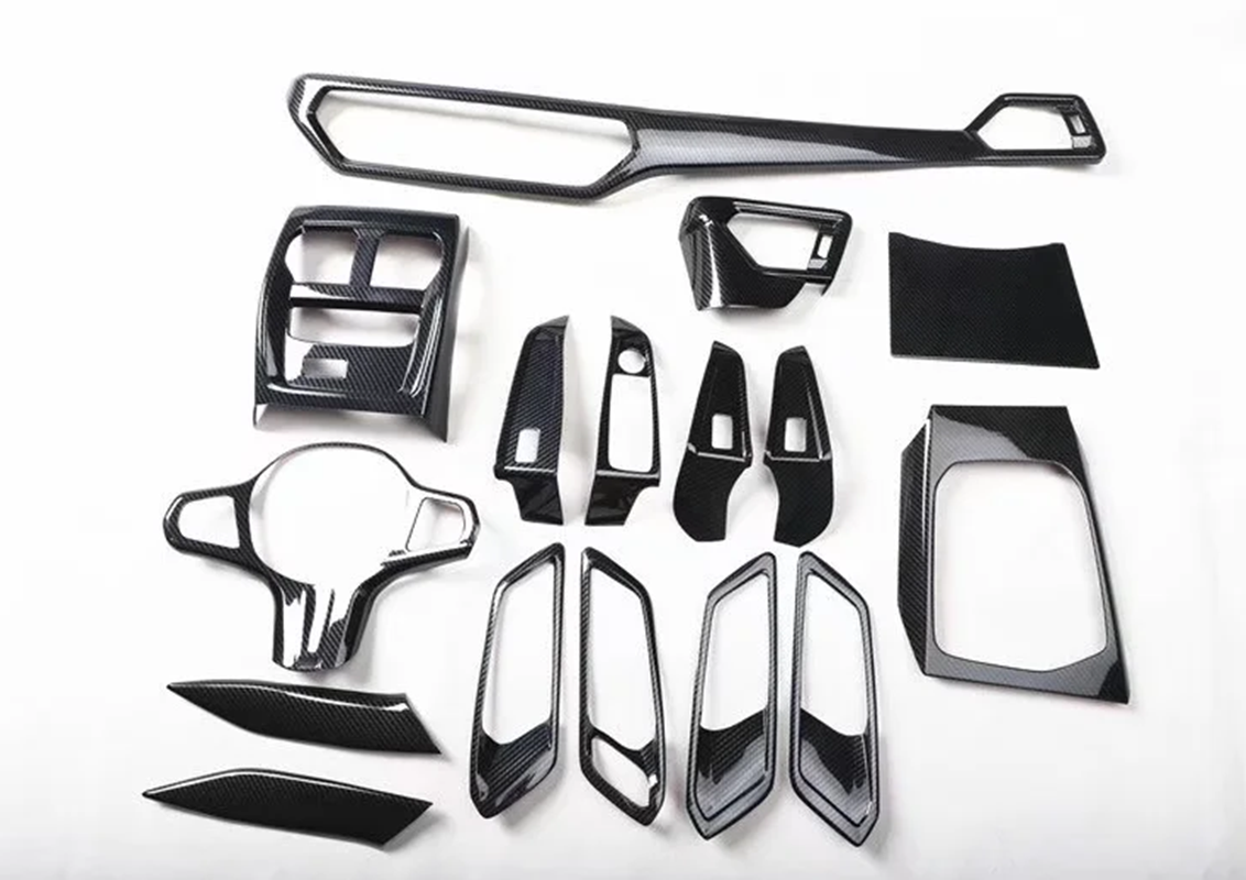 16PCS Black Carbon Fiber Car Interior Kit Cover Trim For BMW 3 Series