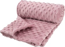 Minky Baby Blanket for Girls Bed Throws Double Side Dotted Backing 30" x 40" ...