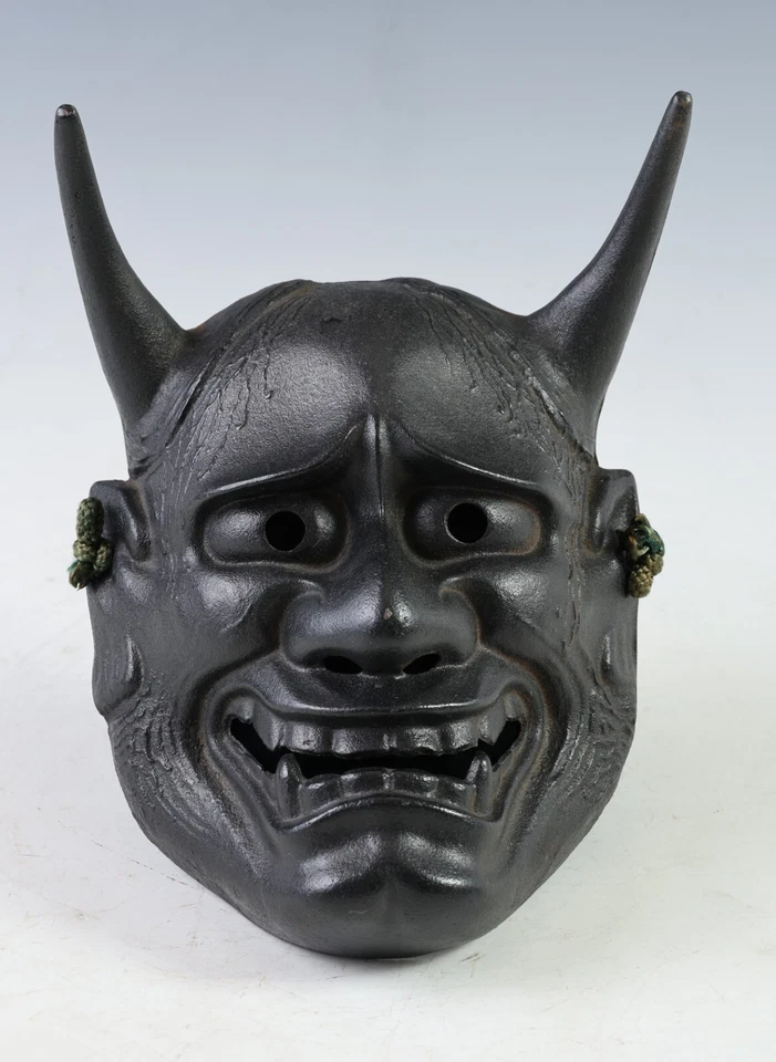 Ótima Máscara Noh Bronze Vintage Hannya 般若 -Mulher Ciúme- Tsushima - Imagem 2 de 4