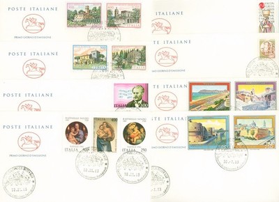 LOT ITALY 100 FDC HORSE FROM 1978 TO 1983 ALL DIFFERENT WITH BLOCKS
