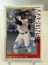 2022 Topps Archives Snapshots Auto Bryan De La Cruz #48 Rookie RC Miami Marlins