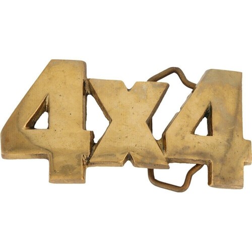 Brass 4x4 4wd Fwd Four-Wheel-Drive Vehicle Pickup Truck 70s Vintage Belt Buckle