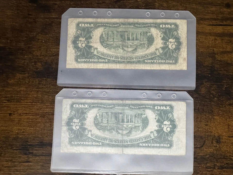 1928 Series D $2 Two Dollar Note Off Center Error (other Note For Comparison) - Image 4 of 4