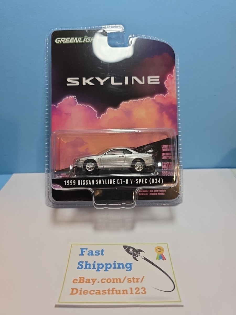 【LEDギミック】GREENLIGHT 1999 SKYLINE GTR Greenlight 1999 Nissan Skyline Gt-R V-Spec (R34) Silver NEW