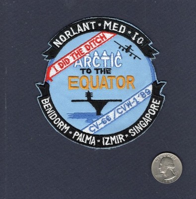 CV-66 USS AMERICA NORLANT MED IO Kreuzfahrt 1989 US NAVY Staffel Schiff Patch
