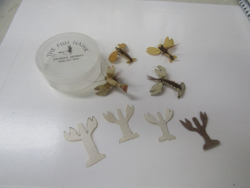 Vintage Crawfish Flies With Patterns and One Cut Out - Includes Box, Beads, Eyes