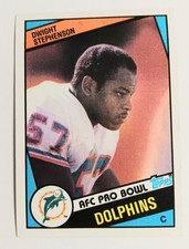 DWIGHT STEPHENSON 1984 Topps Football Card #129 Rookie (RC) MIAMI DOLPHINS HOF. rookie card picture
