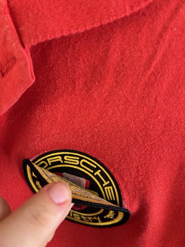 VTG HTF PORSCHE 356 REGISTRY POLO SHIRT RED SHORT SLEEVE L STEDMAN PATCH USA - Picture 5 of 7
