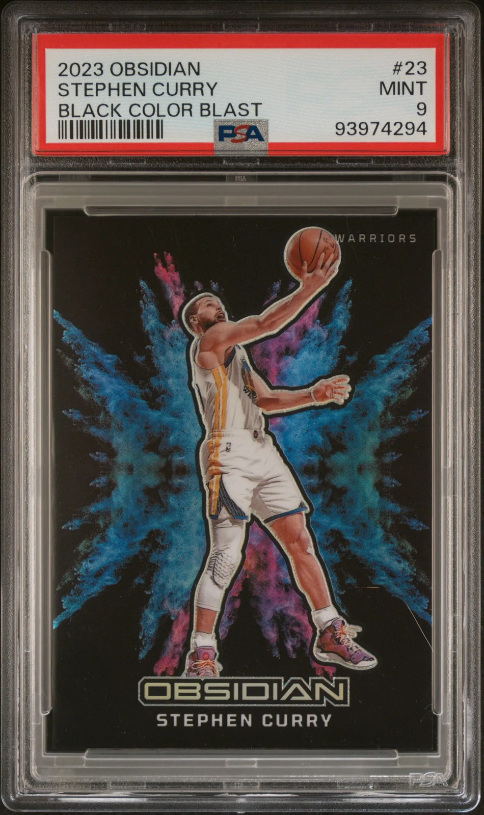 2023 Panini Obsidian Black Color Blast Stephen Curry #23 PSA 9