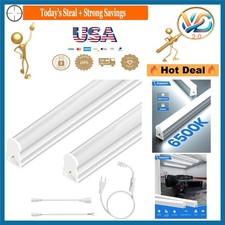 2-Pack 4ft LED Shop Lights 2000LM 6500K White Linkable Utility Fixture