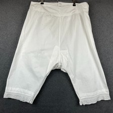 Antique Victorian Bloomers Pantaloons White Lace European Lingerie Size L