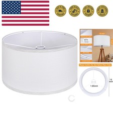 White Large Drum Lamp Shades for Floor Lamps, 16" Top x 16" Bottom x 9" High,...