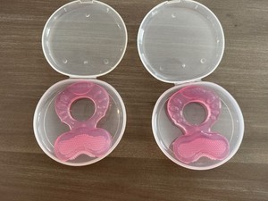 *2 PACK* Nuby Silicone Teethe-EEZ Teether with Bristles, Hygienic Case, BPA FREE