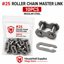 #25 Master Link Regular Steel Roller Chain Connecting Link (10pcs)