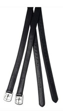Neuf sans étiquette Collegiate Luxe Étrier Cuir 49" Noir Jeunesse 1/2" Trous 