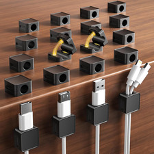 20-Pack Magnetic Cord Organizer Holder, Adjustable Cable Clips, Strong Adhesive