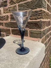 30 Courvoisier Cognac Blue Stem Glass Martini Glasses New