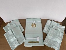 Vintage Mercerized Cotton Damask Tablecloth and 12 Napkins . &ldquo;Carlton&rdquo;