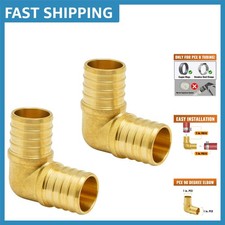 Versatile 2-Pack 1" PEX 90 Degree Brass Elbows for Plumbing Heating Systems