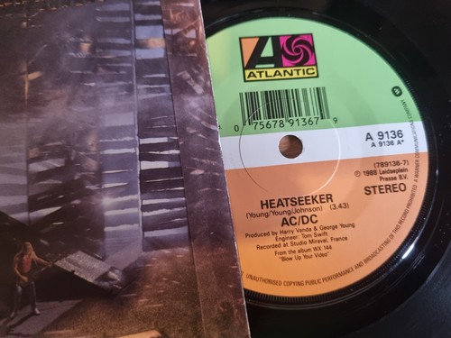 AC/DC Heat Seeker 1988 Atlantic Records 7” Hard Rock - Picture 4 of 6