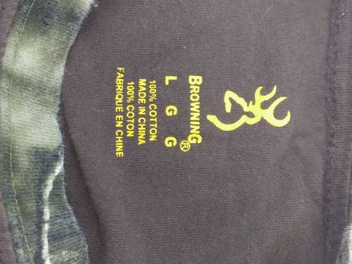 Browning Boys Large Long Sleeve T Shirt Brown And Camouflage - Picture 3 of 6