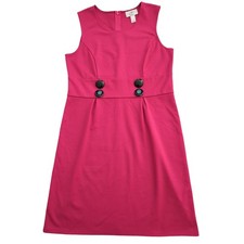 ANN TAYLOR LOFT Dark Pink Sleeveless Dress w/ Decorative Buttons Women's Size 8P