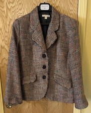 Coldwater Creek boho rainbow tweed blazer, classic with a twist size 12