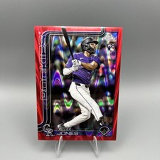 2025 Topps Chrome Greg Jones #36 Red Wave Refractor /5 Colorado Rockies RC