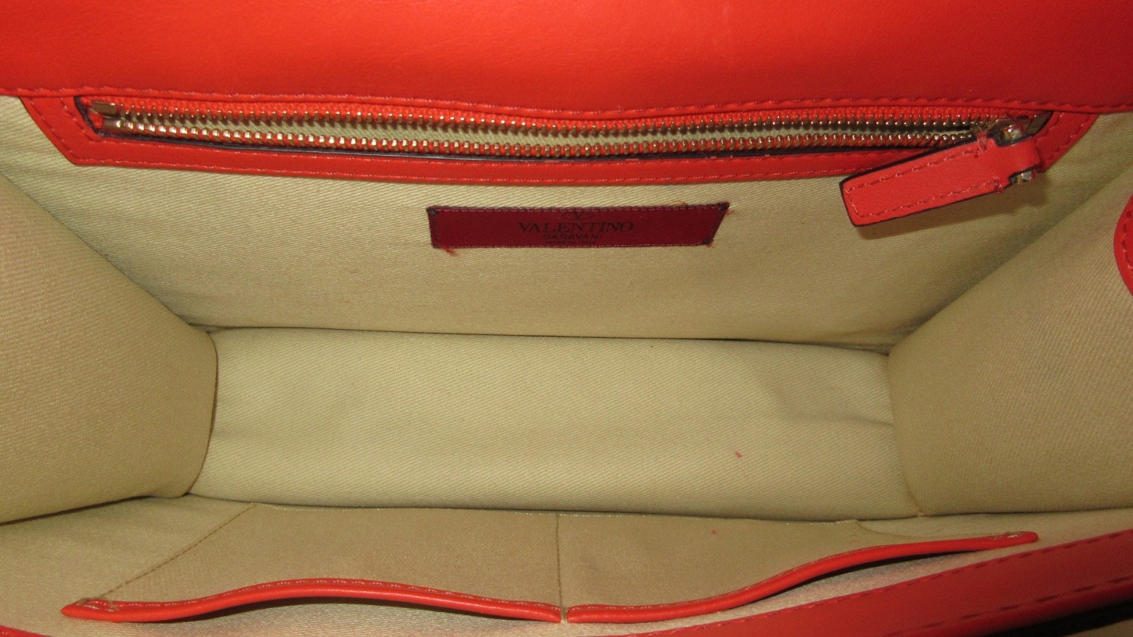 Valentino Garavani Glam Rock Leather Chain Shoulder Bag Red 2Way Used JAPAN thumbnail 7