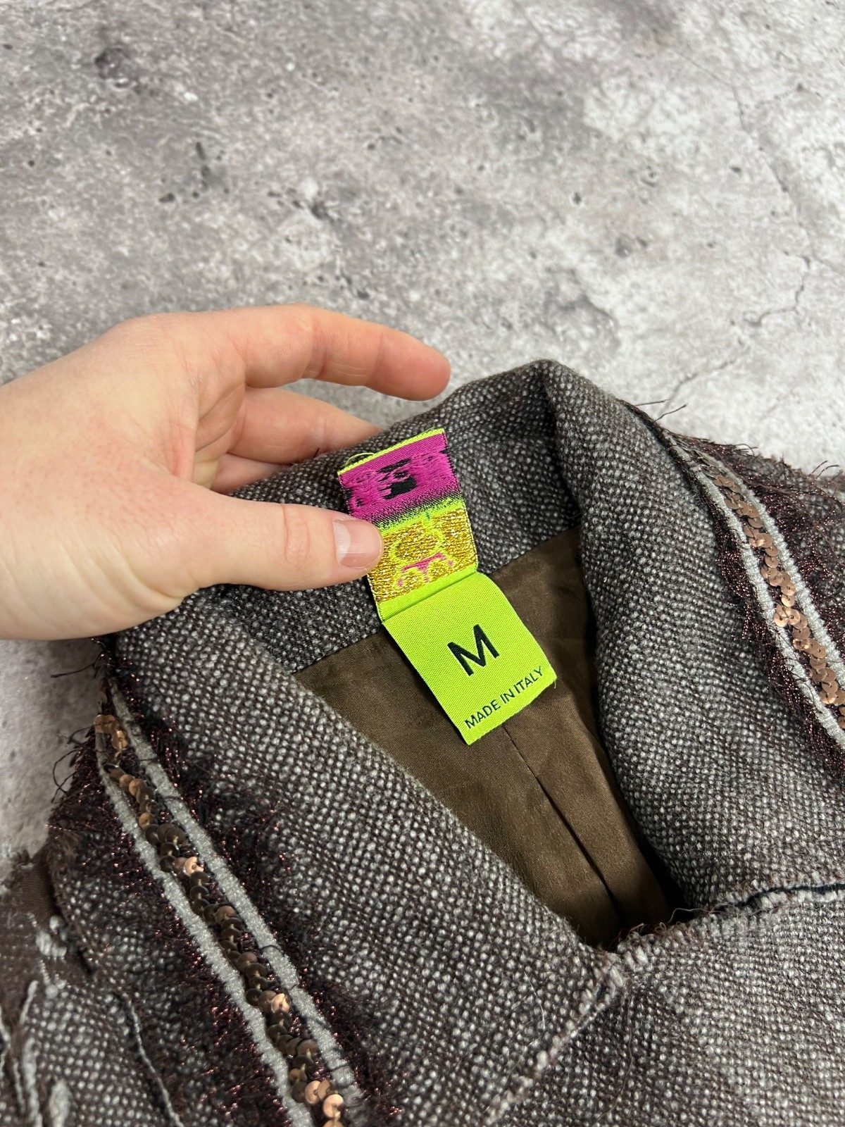 Save The Queen Patchwork Wool Coat Assymetric Bro… - image 11