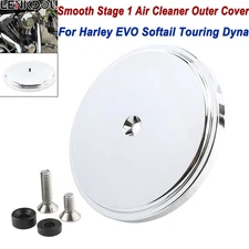Chrome Smooth Stage 1 Air Cleaner Outer Cover For Harley Dyna Softail Road Glide
