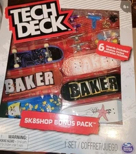 *SEALED* BAKER SKATEBOARDS Tech Deck SK8SHOP Bonus Pack (6 Boards) Brand New