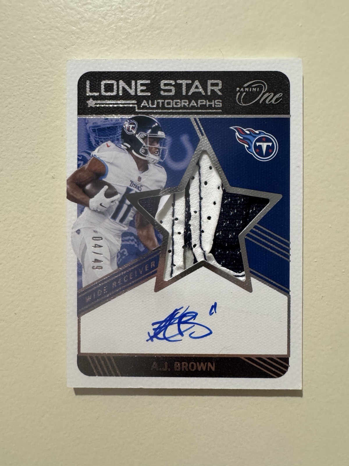 Panini 2021 One Lone Star Autographs A.J. Brown Titans #93 Auto /49