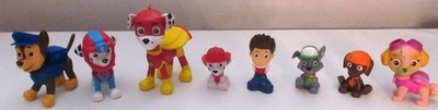 Paw Patrol Lot of 8 Figures Marshall Ornament Chase Skye Zuma Rocky & Ryder 