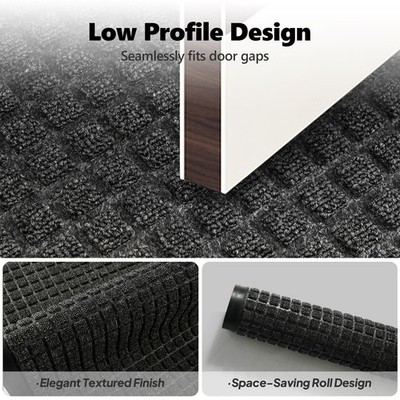 1PC Polypropylene Small Grid Composite Rubber Mat, Gray, 45x75x0.7cm, Kitchen & 