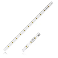 KEARING 4x1/2 12x1/2 Non-Slip Acrylic Quilting & Sewing Ruler Set Fabric