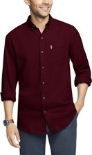 IZOD Men's Long Sleeve Plaid Button Down Flannel, Port Royal, X-Large