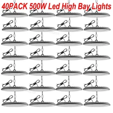 10Pack 500W UFO Led High Bay Light Factory Warehouse Commercial Led Shop Lights