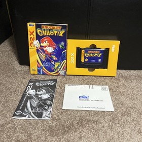 Knuckles' Chaotix Sega Genesis 32X 1995 Complete in Box with Registration Card.