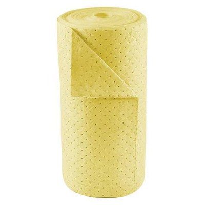Condor 35Zr36 Sorbent Roll, 34 Gal, 30 In X 150 Ft, Harsh Chemicals, Yellow,