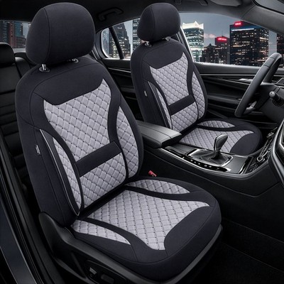 2x Sitzbezüge passend für Citroen DS5 ab 2011-2019 (Schwarz-Grau) | PRIME