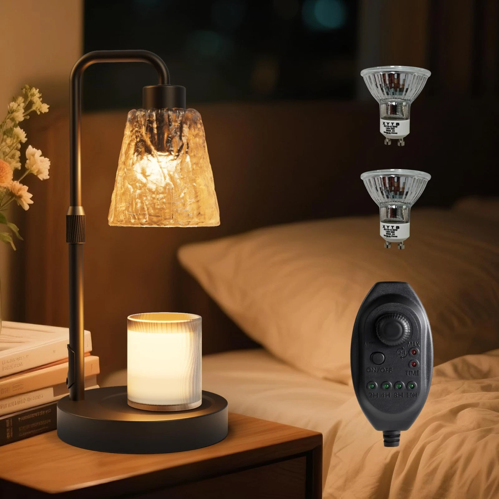 2 Pack Candle Warmer Lamp with Timer. Foldable and Height adjustable.