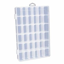 36 Grid Clear Plastic Jewelry Organizer Box - Removable Dividers Storage Case