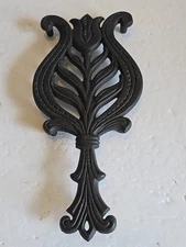 Vintage Black Cast Iron Wilton Trivet Counter Saver Flower