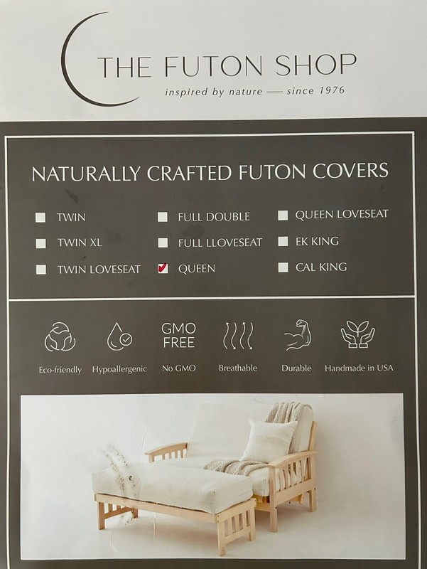 New Futon Shop Organic Cotton Queen Size Futon Mattress Cover