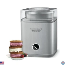 2-Quart Ice Cream Maker, Fully Automatic, Makes Desserts in 30 Min, Silver