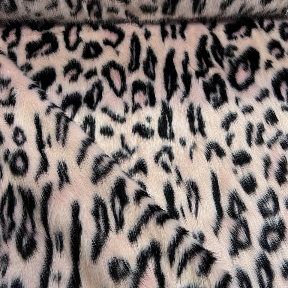 Webpelz Kunstfell Stoff Langhaar kuschelig Fell Weich Stoff Leoparden Leo Rosa - Bild 3 von 4