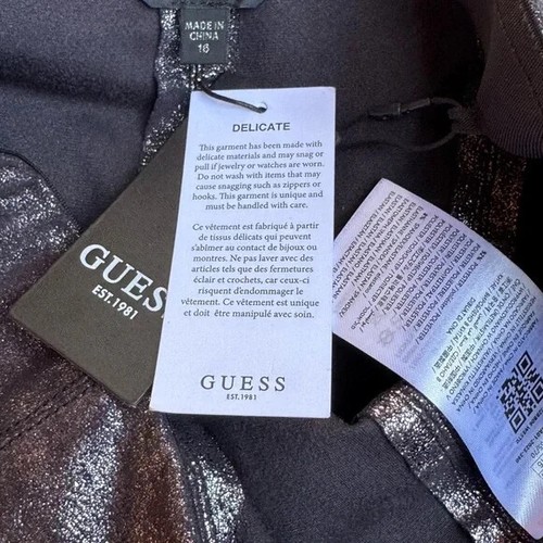 Guess Girls Coated Metallic Suede Legging Pants Size 16yrs - Picture 5 of 5