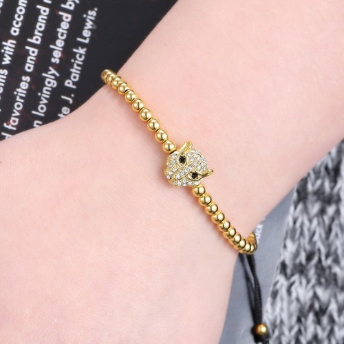 Charm Mens Bracelet 24kt Gold Plated Micro Pave Zircon Cube Macrame Bracelets - Picture 18 of 161