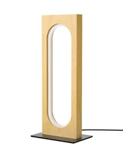 LED Table Lamp, Wooden Bedside Lamp with 3 Color Temperatures & Dimmable